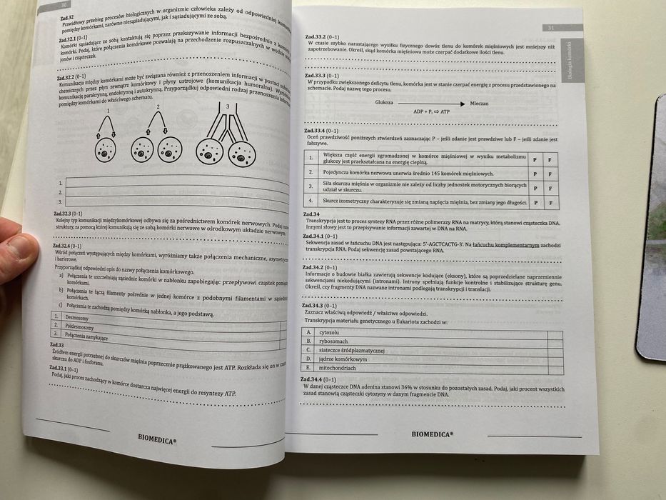 Biomedica zbiór zadań biologia 2022