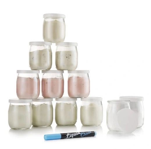 MONBOCO zestaw szklanych pojemników na jogurt desery 142ml 12szt.