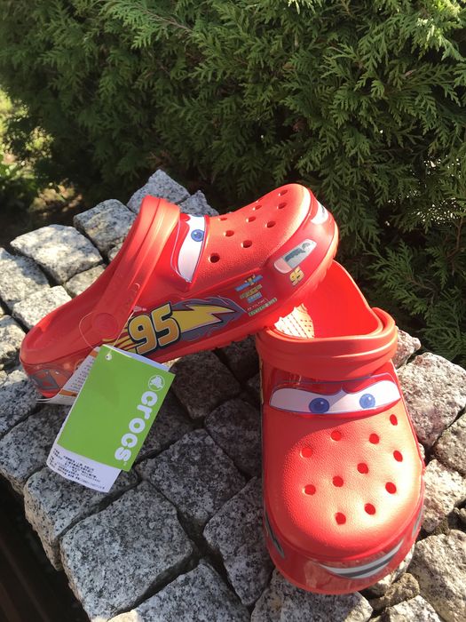 Crocs klapki czerwone zygzak mcqueen na lato 37-38