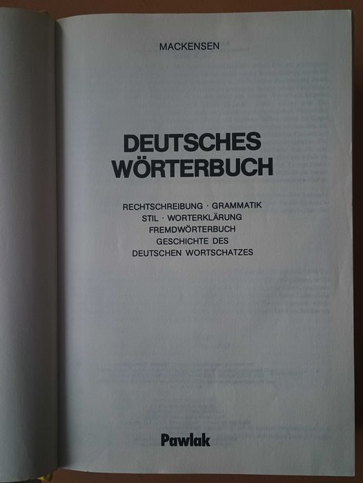Słownik niemiecki Deutsches Wörterbuch Mackensen Pisownia Gramatyka