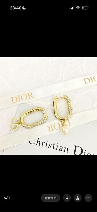 Dior kolczyki złote nowe
