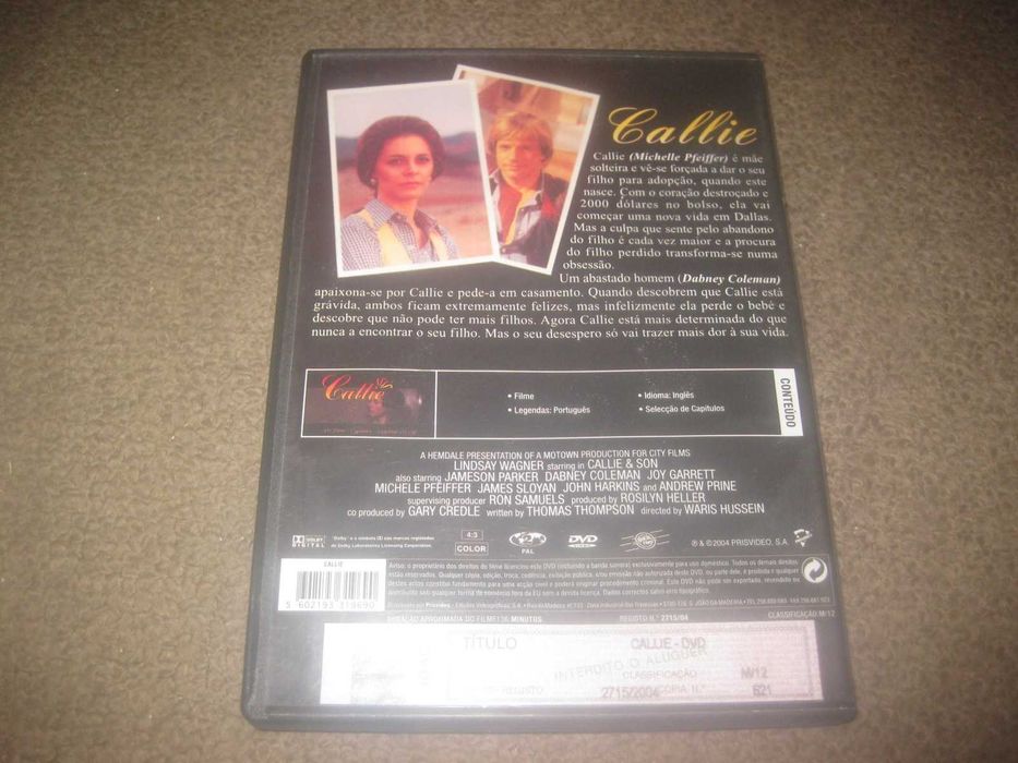 DVD "Callie" com Michelle Pfeiffer/Raro!