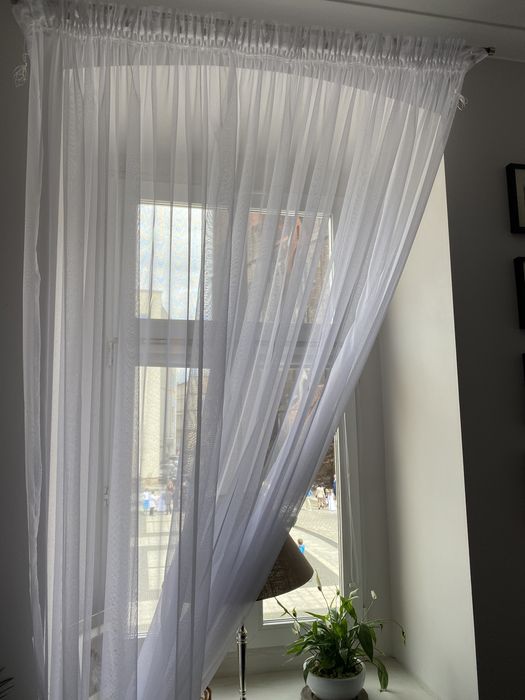 Firanki 2 szt. nowe 290 cm x 400 cm śnieżnobiałe 2 sztuki