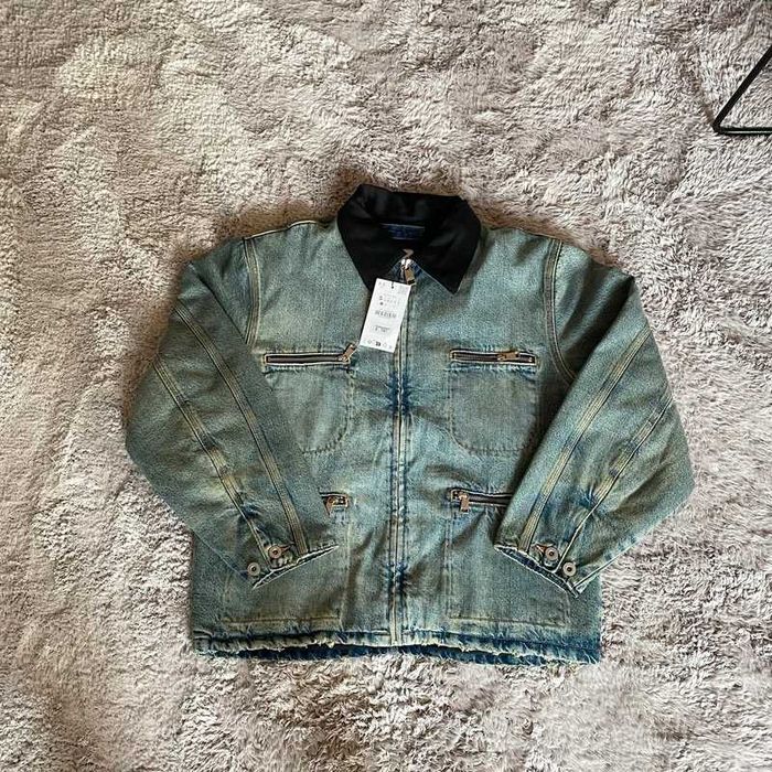 Casaco premium de ganga / denim cor azul com bolsos da Zara NOVO!