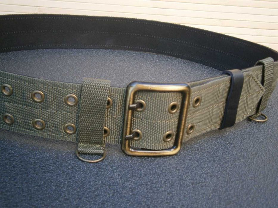 Ремінь офіцерський польовий олива стропа + шкіра 115 см
