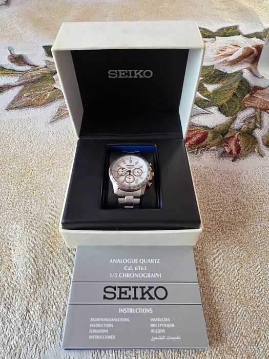 Чоловічий годинник Seiko Chronograph 6T63-00D0 White Quartz
