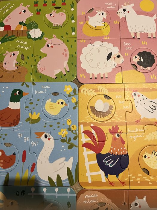 Puzzle czuczu z dziurka i zwierzatka