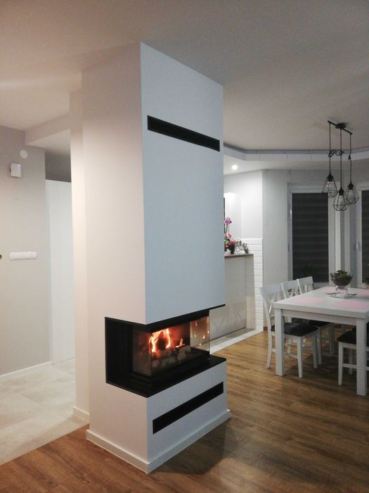 Kominek narożny –Montaż Zabudowa kominka gwarancja Katowice