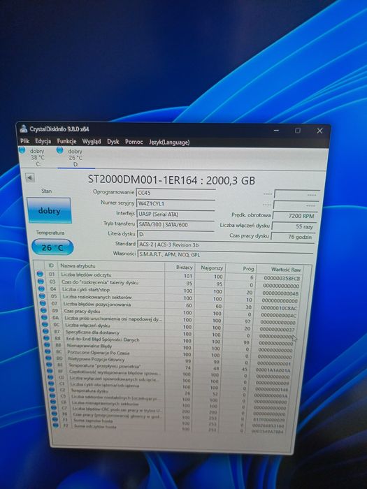 Dysk przenośny 2tb przepracowane łącznie 71 godzin