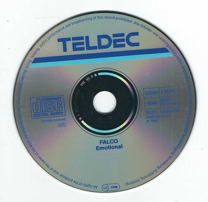 CD Falco - Emotional (1986) (TELDEC)