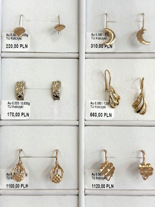 Złote kolczyki 8 cm