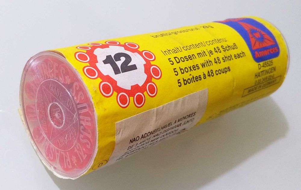 Antiga Embalagem "FULMINANTES REVOLVER" de Brincar Crianças ~ 20 Rodas