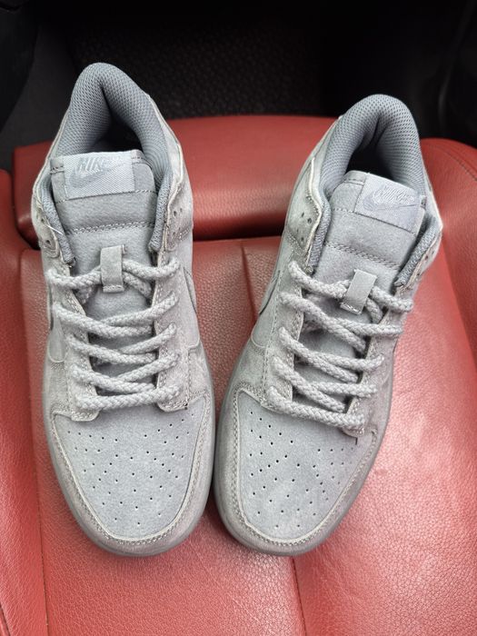 БЕЗ ПЕРЕДОПЛАТИ) Nike SB Dunk Low x Supreme Grey найк данк супрім сірі шкіряні кросівки