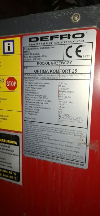 Części do pieca węglowego DEFEO Optima Komfort 25