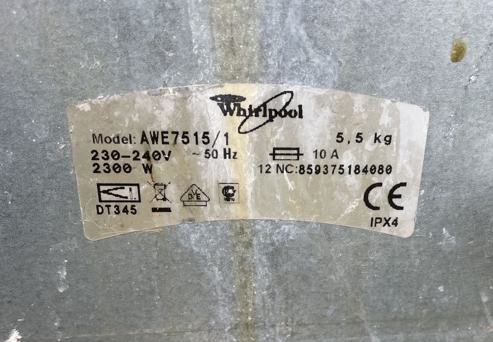 Запчасти стиральной машини whirlpool awe 7515/1
