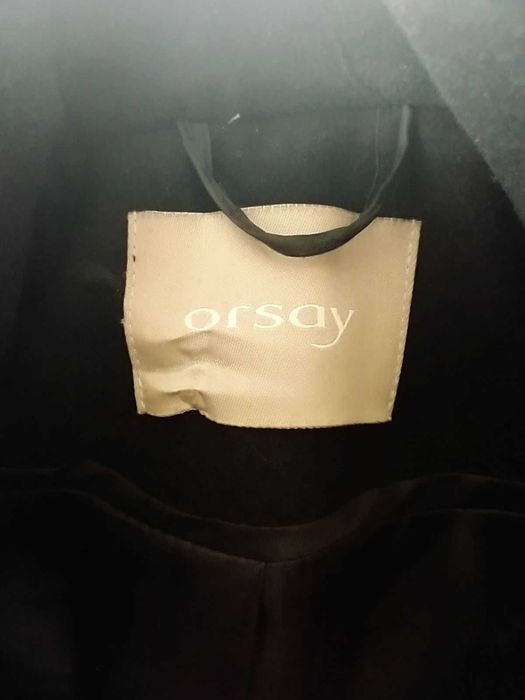 Orsay płaszcz z futrzanymi rękawami S