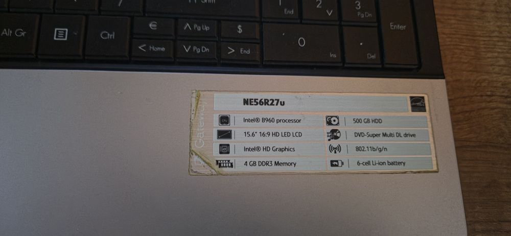 Laptop gateway z windows