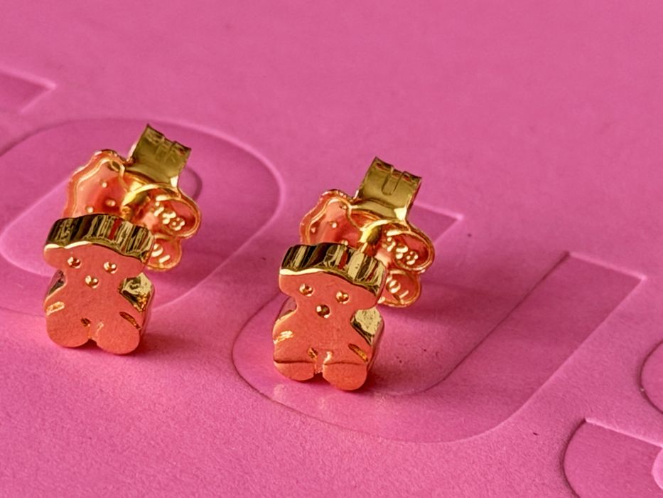 Tous sweet dolls nowe kolczyki 0.7 cm srebro pozłacane