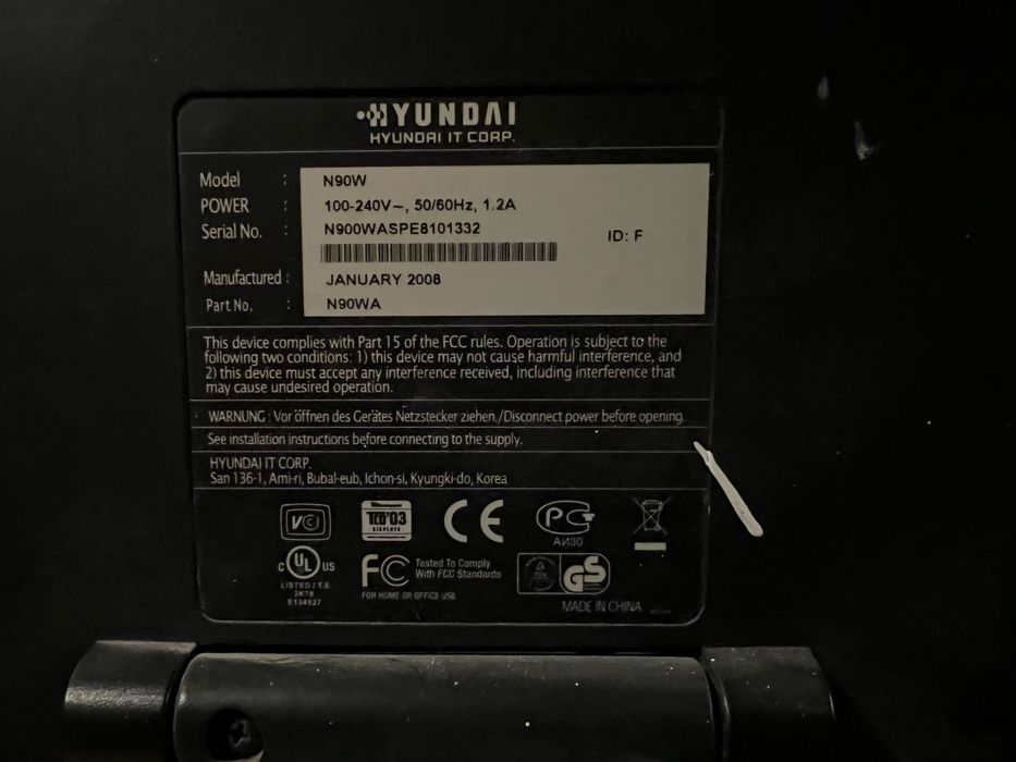 Monitor hyundai 50/60Hz sprawny
