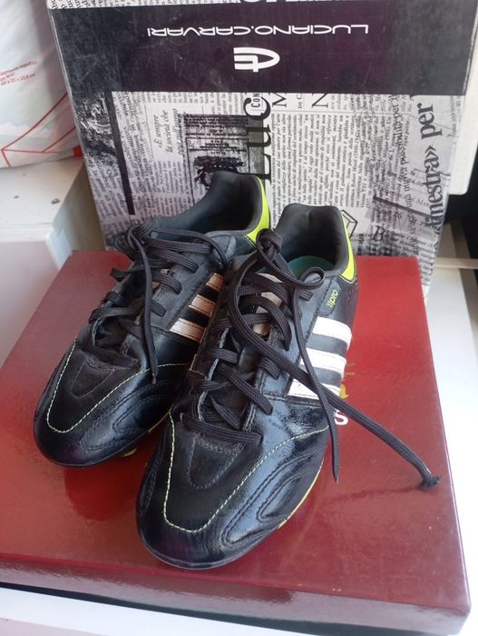 Кожаные футбольные бутсы Adidas 11pro (11nova) TRX FG-22см.