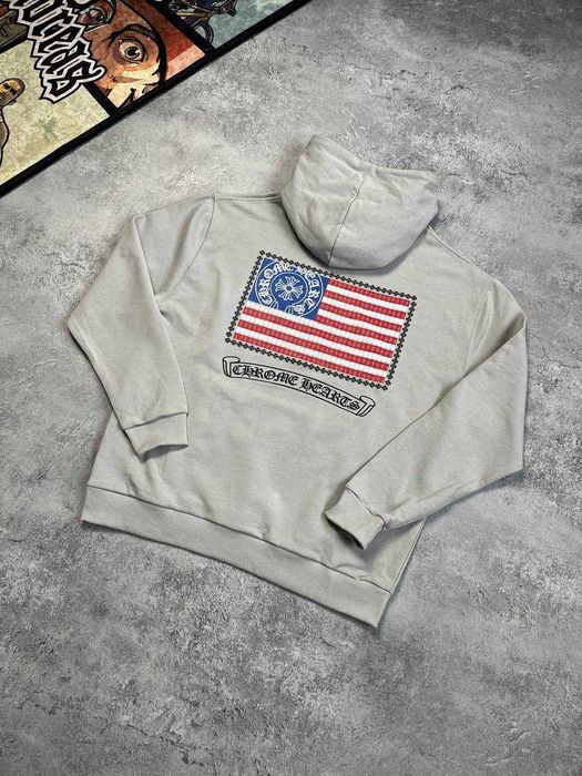 Сіре Худі Chrome Hearts з бірками