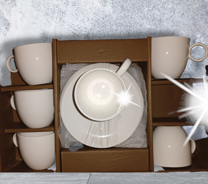 6 Chávenas + Pires • Café Cerâmica- DUME ( Novo)