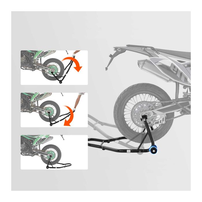 Cavalete elevador para moto - Suporte dianteiro e traseiro 385 kg