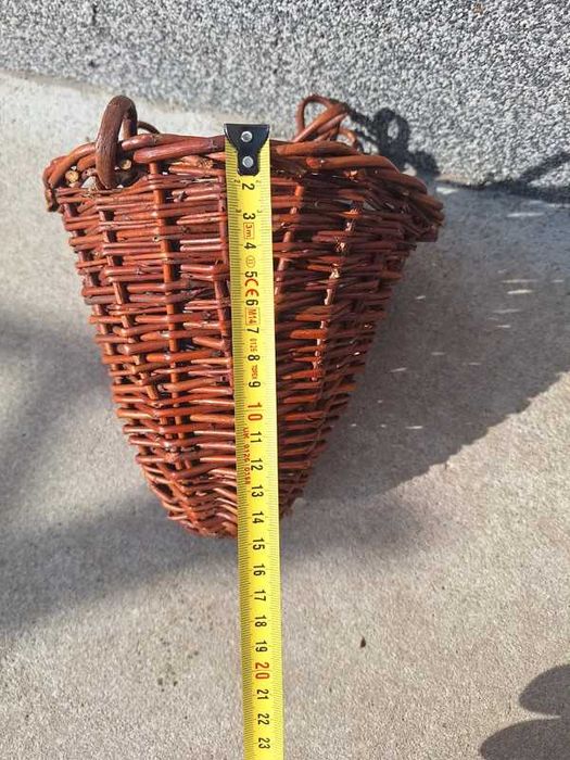 Koszyk wiklinowy wiklina kosz kwiaty wisząca doniczka osłonka ciemna