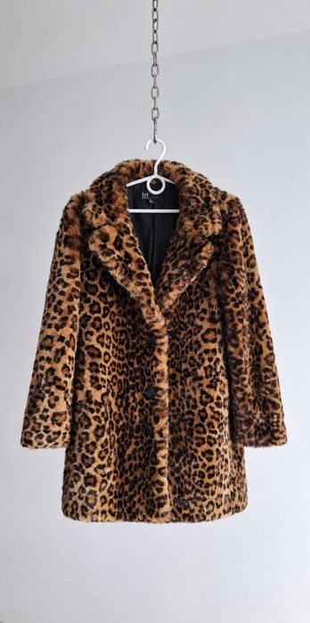Futro damskie w panterkę LRT – płaszcz ze sztucznego futra, leopard print