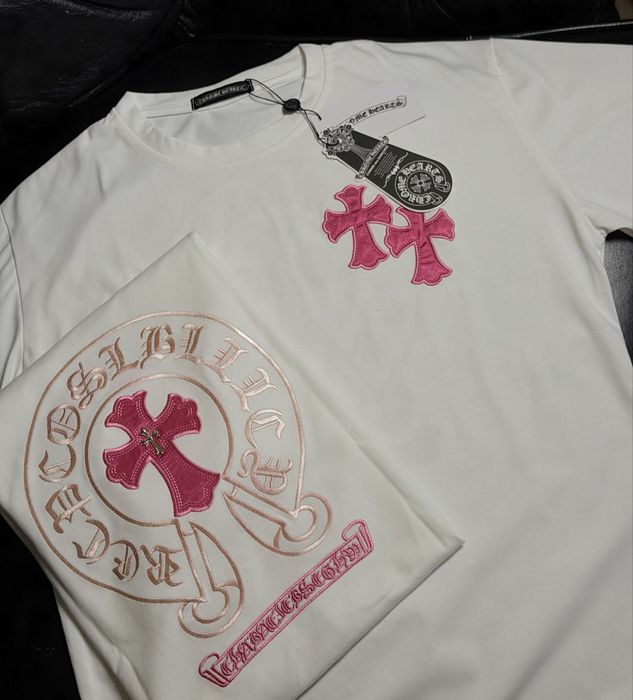 Футболка з вишивкою CHROME HEARTS біла УНІСЕКС всі розміри