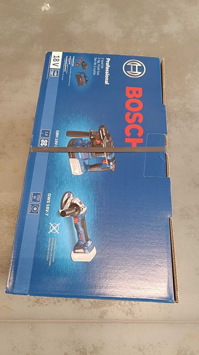 Młotowiertarka Bosch GBH 18V-22 szlifierka GWS 18V-7,aku,zestaw,torba