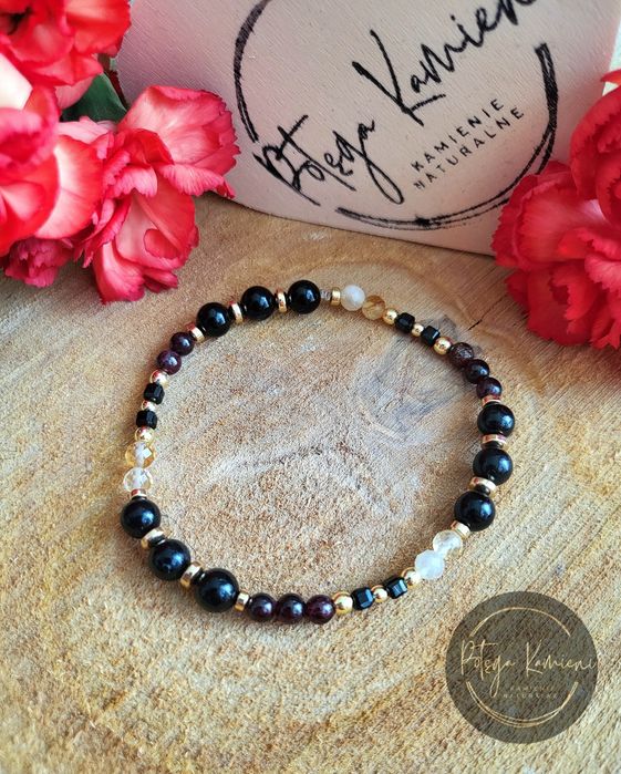 Bransoletka Turmalin Cytryn Granat