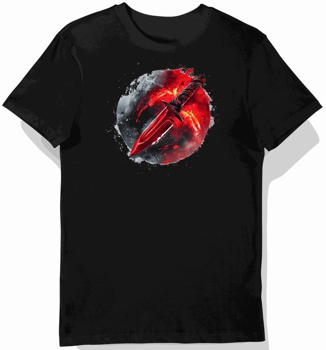 Koszulka męska czarna z motywem noża CS2 M