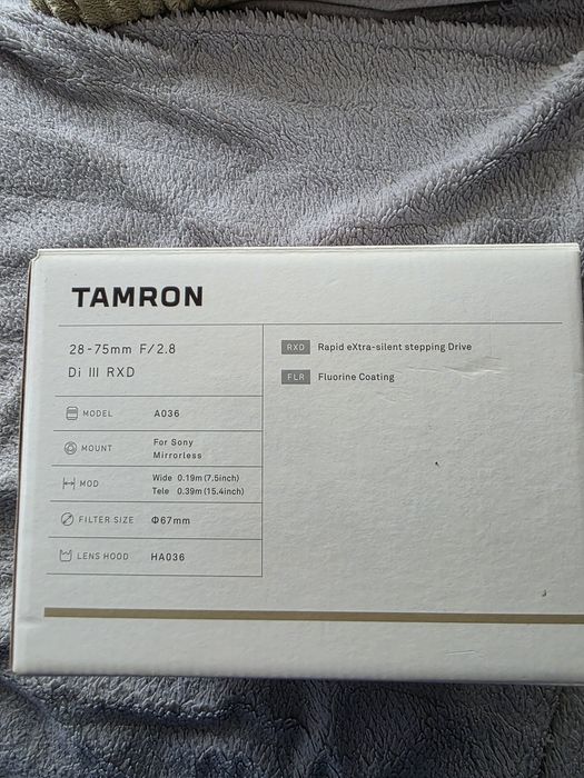 Tamron 28-75mm F/2.8 Di III RXD (A036) – Sony E – Stan Idealny + Pudełko