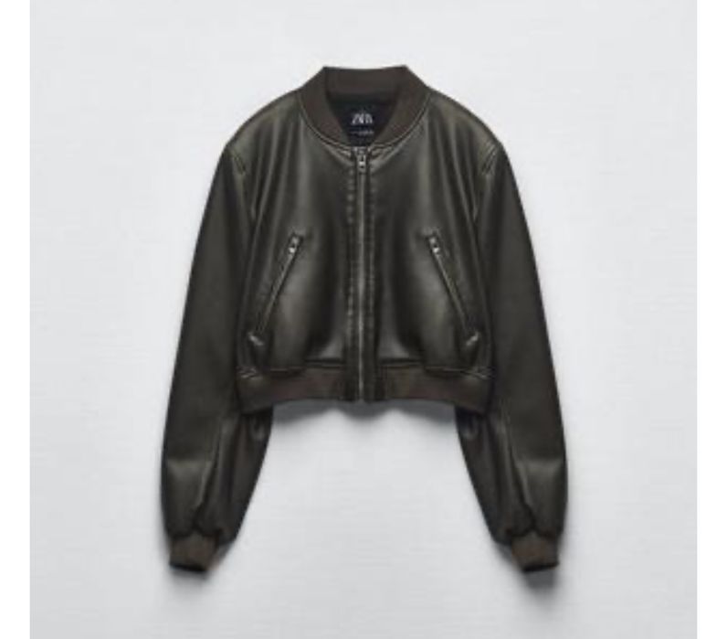 Куртка бомбер з єкошкріри Zara в ідеальному стані