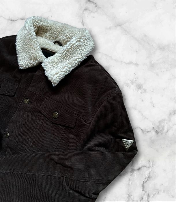 L XL 48 50 Guess шерпа демісезон демисезон куртка levis вельветовая л