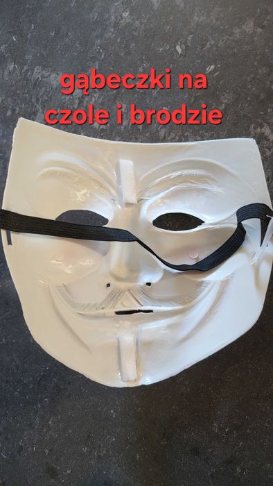 Maska Anonymous/ maska Vendetta / karnawał, bal / roz. uniwersalny