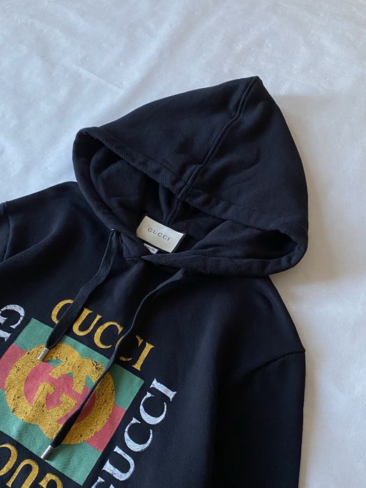 Gucci Distressed GG Box Logo Hoodie худи гуччи кофта