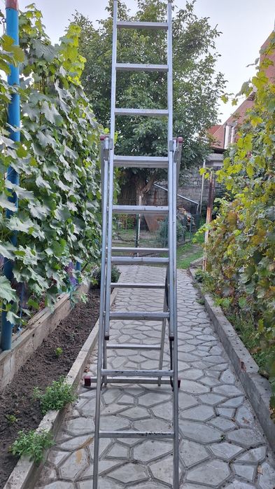 Алюминиевая трехсекционная лестница KRAUSE 3х7 (стремянка Краузе) б/у