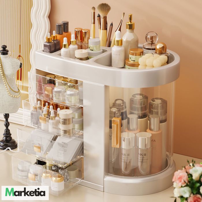 NOWY Organizer Verkam Maya Clear szkatułka na kosmetyki 4 szuflady