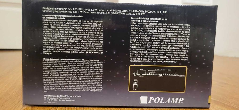 Profesjonalne Lampki Led do użytku na dworze 10M Białe