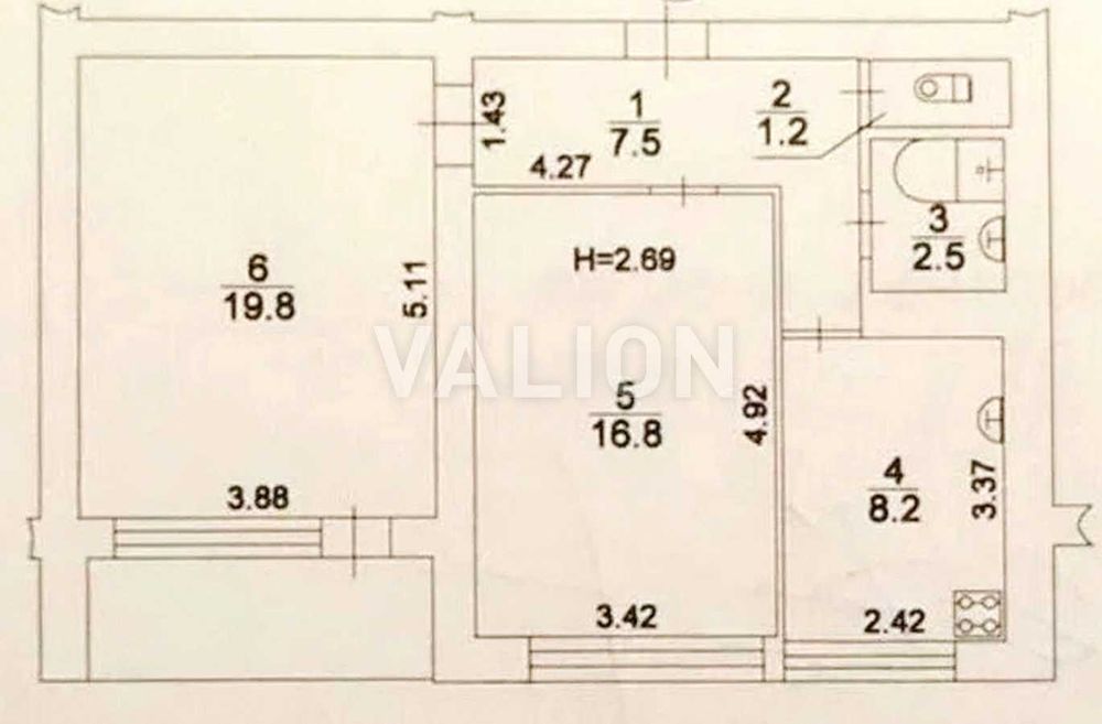 Продаж 2 кімнатна квартира,  за адресою вул. Обсерваторна,12а в Шевченківському районі