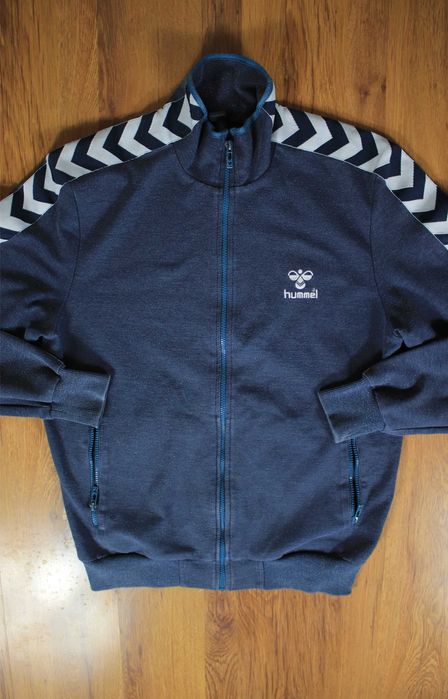 Bluza Hummel r. XL granatowa męska z golfem zapinana bawełna sportowa