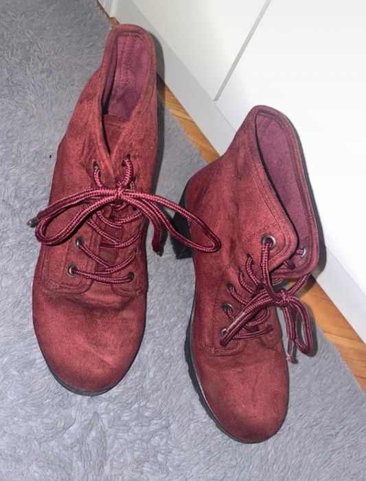 Bordowe buty rozmiar 38