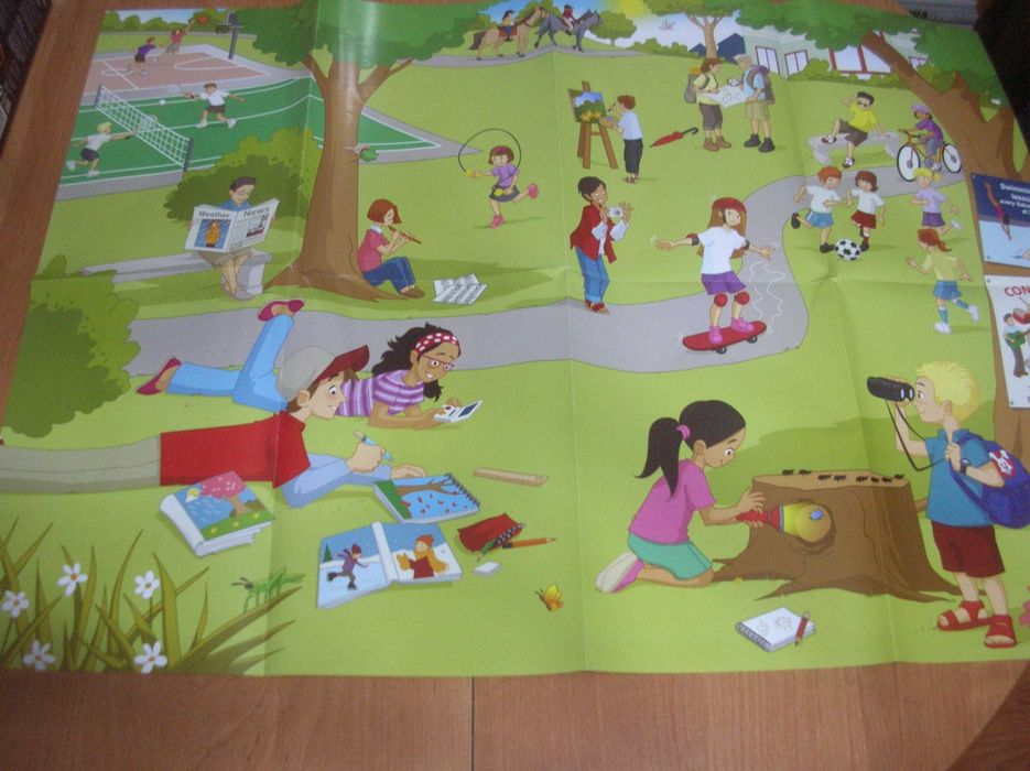 plakat activities / rooms pokoje English angielski