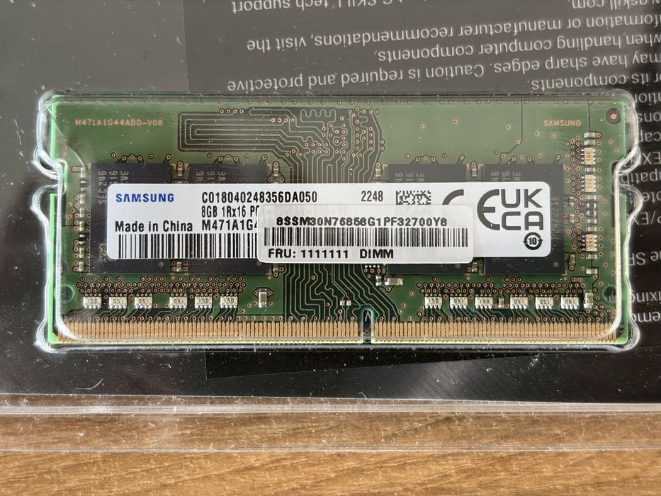 Memória RAM Samsung 8GB DDR5 4800MHz SO-DIMM para Notebook