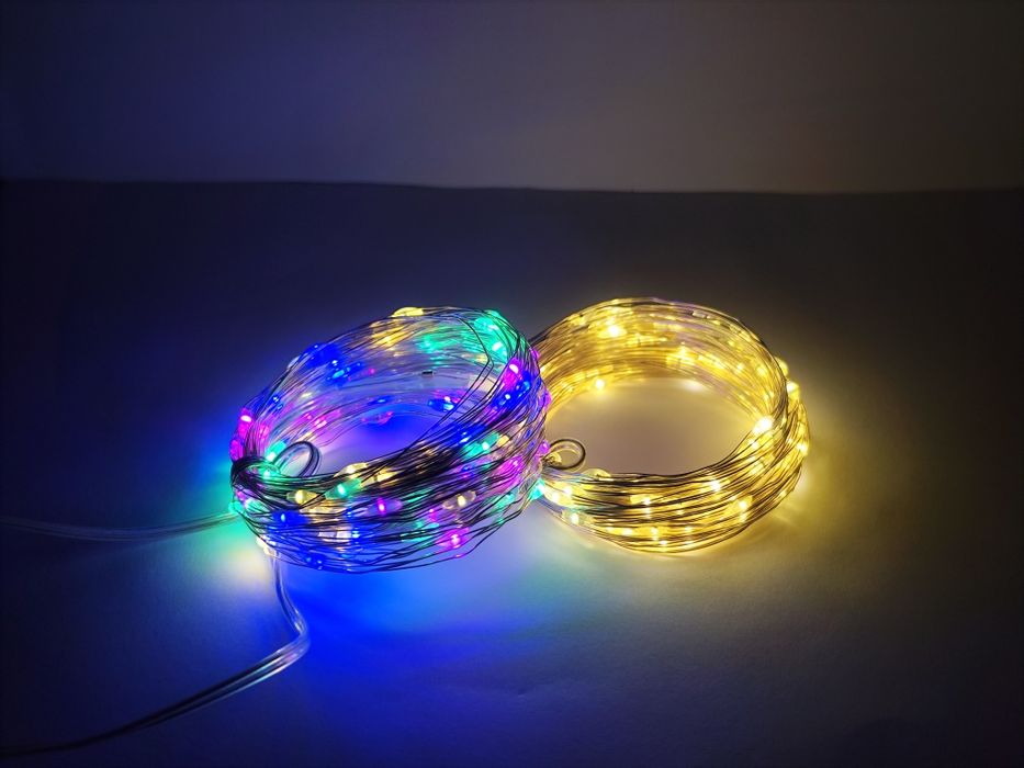 LED гірлянда  10м USB — тепле / різнокольорове світло