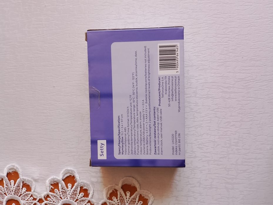 Cyfrowy budzik LED firmy setty