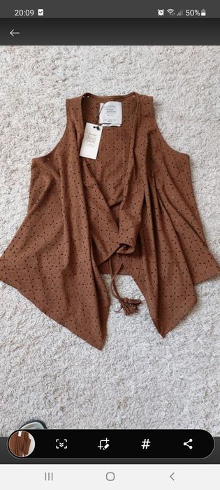 Жилетка нова Bershka M замшева з перфорацією,