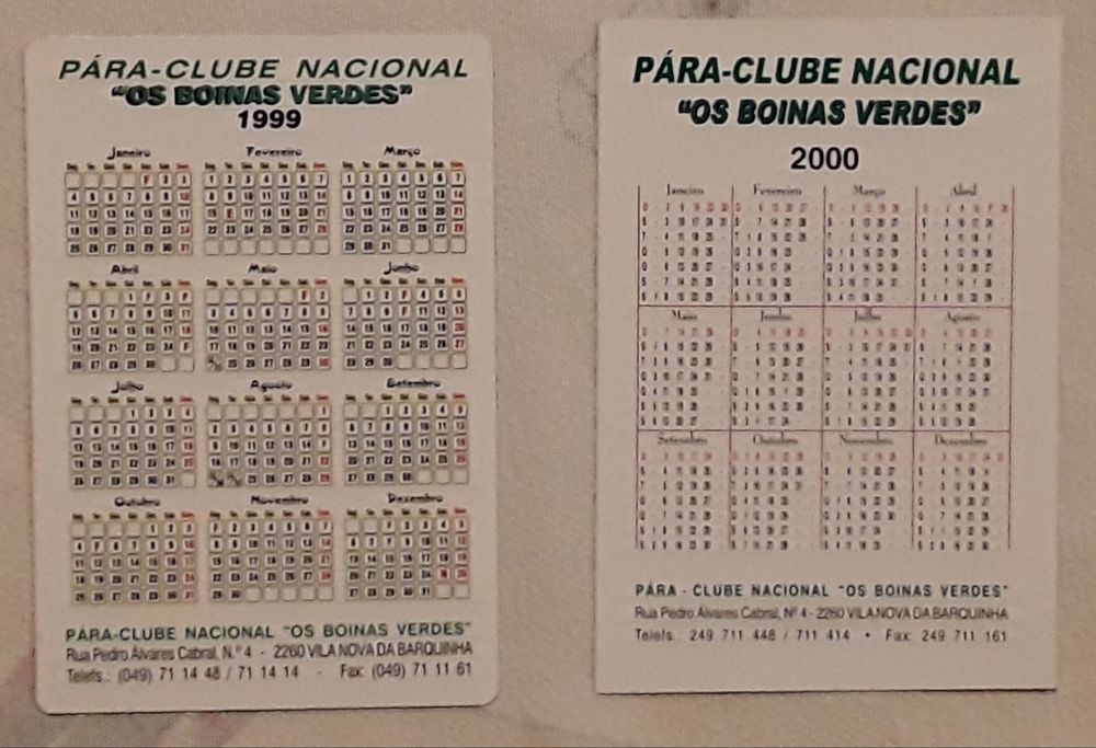 Calendários de bolso Pára-Quedismo